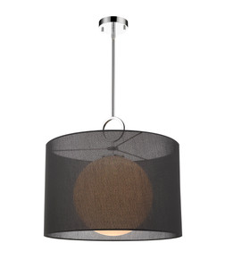 Arosia 1 Light Pendant in Chrome (194-24BK-C)