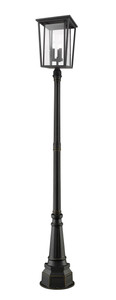 Seoul 3 Light Outdoor Post Mounted Fixture in Oil Rubbed Bronze (571PHXLR-564P-ORB)