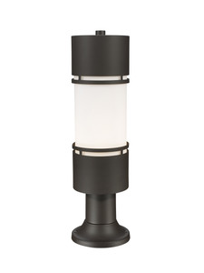 Luminata Outdoor LED Post Mount Light with Pier Mount in Deep Bronze (560PHB-553PM-DBZ-LED)
