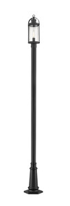 Roundhouse 1 Light Outdoor Post Mounted Fixture in Black (569PHM-557P-BK) Roundhouse 1 Light Outdoor Post Mounted Fixture in Black (569PHM-557P-BK)