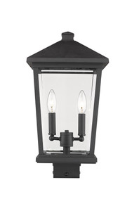 Beacon 2 Light Outdoor Post Mount Fixture in Black (568PHBS-BK)