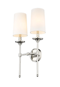 Emily 2 Light Wall Sconce in Polished Nickel (3033-2S-PN) Emily 2 Light Wall Sconce in Polished Nickel (3033-2S-PN)