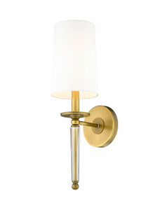 Avery 1 Light Wall Sconce in Rubbed Brass (810-1S-RB-WH) Avery 1 Light Wall Sconce in Rubbed Brass (810-1S-RB-WH)
