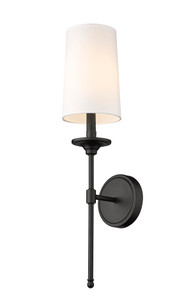 Emily 1 Light Wall Sconce in Matte Black (3033-1S-MB) Emily 1 Light Wall Sconce in Matte Black (3033-1S-MB)