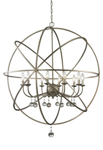 Acadia 10 Light Chandelier in Antique Silver (415-36) Acadia 10 Light Chandelier in Antique Silver (415-36)