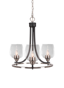 Paramount 3 Light Chandelier In Matte Black & Brushed Nickel (3403-MBBN-4810)