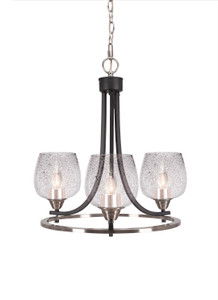 Paramount 3 Light Chandelier In Matte Black & Brushed Nickel (3403-MBBN-4812)
