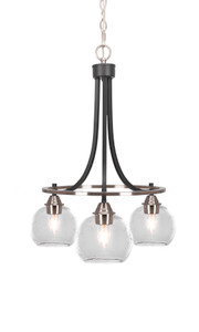 Paramount 3 Light Chandelier In Matte Black & Brushed Nickel (3413-MBBN-4100)