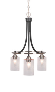 Paramount 3 Light Chandelier In Matte Black & Brushed Nickel (3413-MBBN-300)