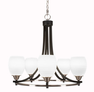 Paramount 5 Light Chandelier In Matte Black & Brushed Nickel (3405-MBBN-615)