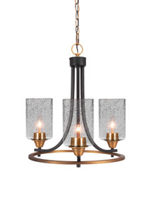 Paramount 3 Light Chandelier In Matte Black & Brass (3403-MBBR-3002)