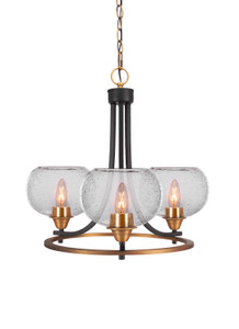 Paramount 3 Light Chandelier In Matte Black & Brass (3403-MBBR-202)