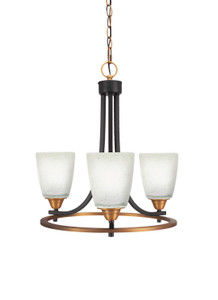 Paramount 3 Light Chandelier In Matte Black & Brass (3403-MBBR-460)
