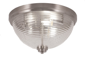 3 Light Flush Mount In Brushed Nickel (826-BN-8) 3 Light Flush Mount In Brushed Nickel (826-BN-8)