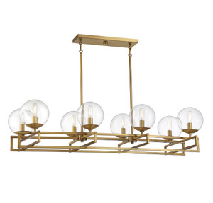 Crosby 8-Light Linear Chandelier in Warm Brass (1-1862-8-322)