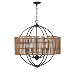 Florasian 6-Light Pendant in English Bronze (7-1703-6-13)