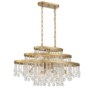 Luna 10-Light Oval Chandelier in Warm Brass (1-1867-10-322)