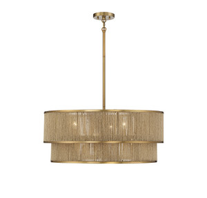 Ashburn 6-Light Pendant in Warm Brass and Rope (7-1774-6-320) Ashburn 6-Light Pendant in Warm Brass and Rope (7-1774-6-320)