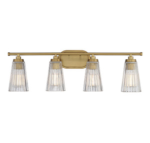Chantilly 4-Light Bathroom Vanity Light in Warm Brass (8-1745-4-322)