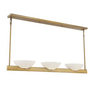 Fallon 3-Light Linear Chandelier in Warm Brass (1-1614-3-322) Fallon 3-Light Linear Chandelier in Warm Brass (1-1614-3-322)