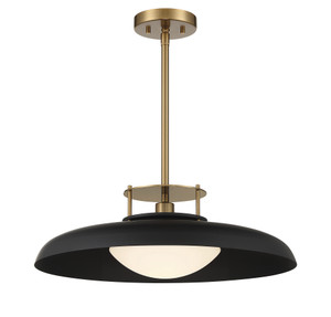 Gavin 1-Light Pendant in Matte Black with Warm Brass Accents (7-1690-1-143) Gavin 1-Light Pendant in Matte Black with Warm Brass Accents (7-1690-1-143)