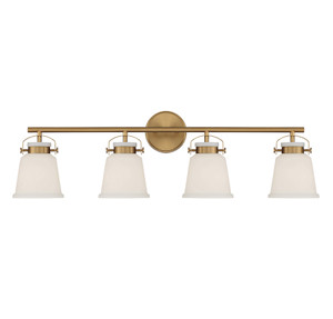 Kaden 4-Light Bathroom Vanity Light in Warm Brass (8-1627-4-322) Kaden 4-Light Bathroom Vanity Light in Warm Brass (8-1627-4-322)
