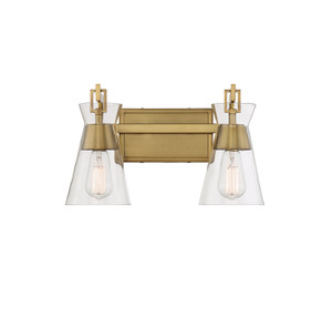Lakewood 2-Light Bathroom Vanity Light in Warm Brass (8-1830-2-322)