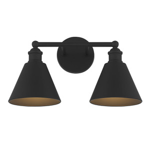 2-Light Bathroom Vanity Light in Matte Black (M80063MBK)