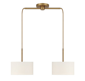 2-Light Linear Chandelier in Natural Brass (M100109NB)