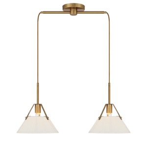 2-Light Linear Chandelier in Natural Brass (M100108NB) 2-Light Linear Chandelier in Natural Brass (M100108NB)