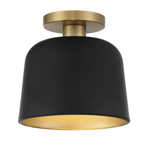 1-Light Ceiling Light in Matte Black with Natural Brass (M60067MBKNB)