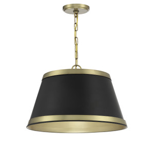 3-Light Pendant in Matte Black with Natural Brass (M7013MBKNB) 3-Light Pendant in Matte Black with Natural Brass (M7013MBKNB)