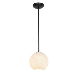 Japanese Lantern Oil Rubbed Bronze (m) 1-Light Pendant (28087-1R-ORB/WHTLN) Japanese Lantern Oil Rubbed Bronze (m) 1-Light Pendant (28087-1R-ORB/WHTLN)