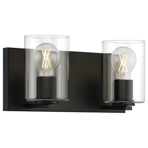 Oslo Matte Black 2 Light LED Vanity (62581LEDDLP-MBL/CLR) Oslo Matte Black 2 Light LED Vanity (62581LEDDLP-MBL/CLR)