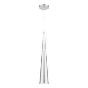 Noho 1 Light Pendant In Brushed Aluminum With Polished Chrome (49631-66) Noho 1 Light Pendant In Brushed Aluminum With Polished Chrome (49631-66)