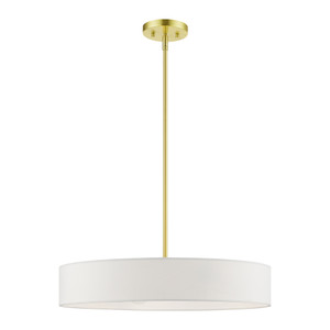 Venlo 4 Light Pendant In Satin Brass With Shiny White (46924-12) Venlo 4 Light Pendant In Satin Brass With Shiny White (46924-12)