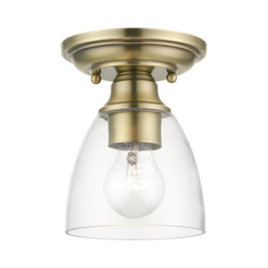 Montgomery 1 Light Semi-Flush In Antique Brass (46331-01)