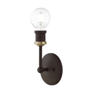 Lansdale 1 Light Vanity In Bronze With Antique Brass (14429-07) Lansdale 1 Light Vanity In Bronze With Antique Brass (14429-07)