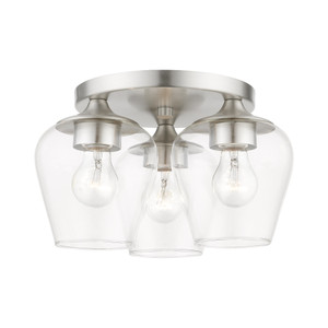Willow 3 Light Flush Mount In Brushed Nickel (46723-91) Willow 3 Light Flush Mount In Brushed Nickel (46723-91)