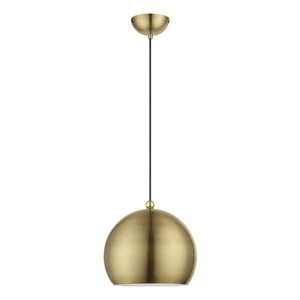 Stockton 1 Light Pendant In Antique Brass With Polished Brass (45482-01) Stockton 1 Light Pendant In Antique Brass With Polished Brass (45482-01)