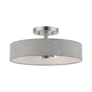 Elmhurst 4 Light Semi-Flush In Brushed Nickel With Shiny White (46147-91)