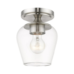 Willow 1 Light Flush Mount In Brushed Nickel (46720-91) Willow 1 Light Flush Mount In Brushed Nickel (46720-91)
