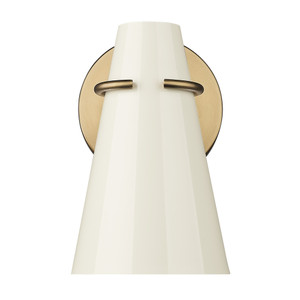 Reeva 1 Light Wall Sconce in Modern Brass with Glossy Ecru Shade (2122-1W MBS-GE)