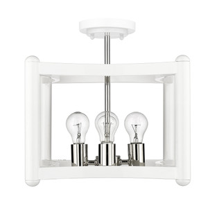 Coyle 4 Light Pendant In White with Polished Nickel Cluster (IN20040WH) Coyle 4 Light Pendant In White with Polished Nickel Cluster (IN20040WH)