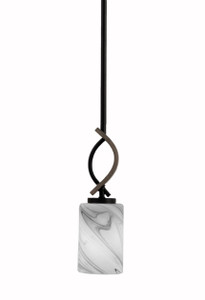 Monterey 1 Light Mini Pendant In Matte Black & Wood-look Metal (2901-MBDW-3009)