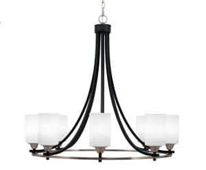 Paramount 8 Light Chandelier In Matte Black & Brushed Nickel (3408-MBBN-4061)