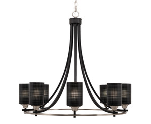 Paramount 8 Light Chandelier In Matte Black & Brushed Nickel (3408-MBBN-4069)