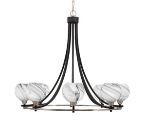 Paramount 8 Light Chandelier In Matte Black & Brushed Nickel (3408-MBBN-4109)