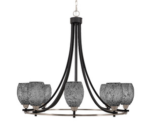 Paramount 8 Light Chandelier In Matte Black & Brushed Nickel (3408-MBBN-4165)