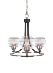 Paramount 3 Light Chandelier In Matte Black & Brushed Nickel (3403-MBBN-5110)